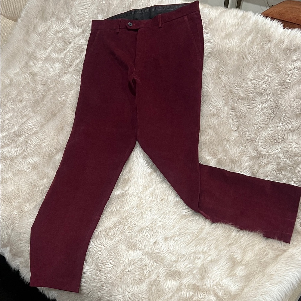 Ralph Lauren Men's Deep Red Corduroy Pants